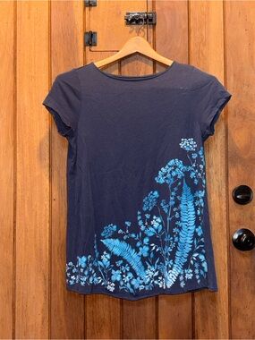 Pure Jill by J. Jill Navy Blue Floral Print Tunic